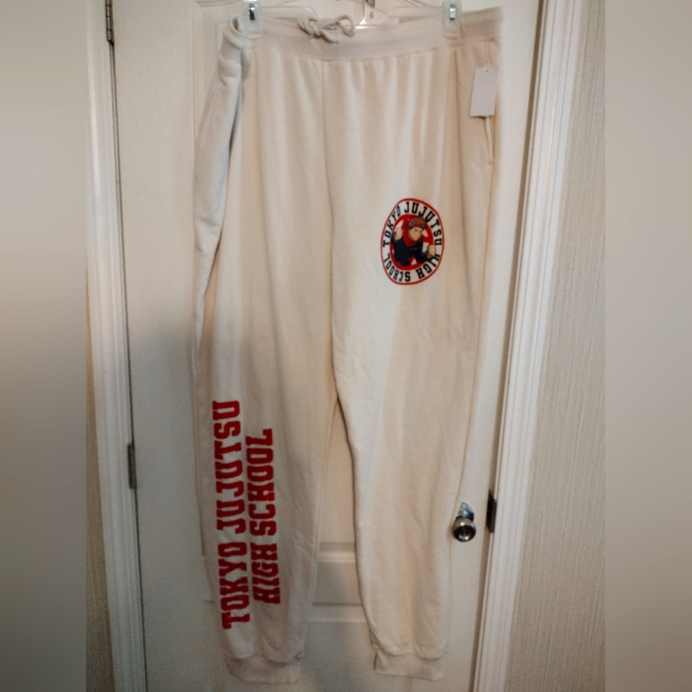 Jujutsu Kaisen men's graphic sweat pants, cream, size 3XL